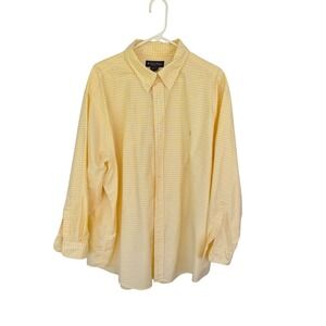 Brooks Brothers Mens XXL Yellow Gingham Supima Cotton Button Down Shirt EUC